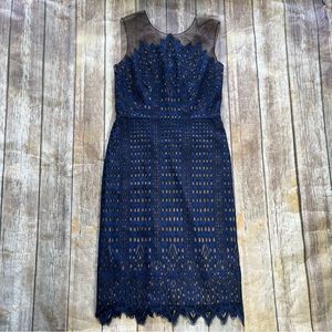 BCBGMaxAzria Belilah Navy Blue Lace Dress